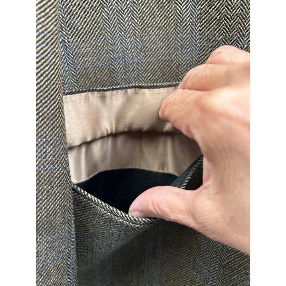Lauren Ralph Lauren Blazer Mens 44R Brown Herringbone Wool Sport Coat Ivy League